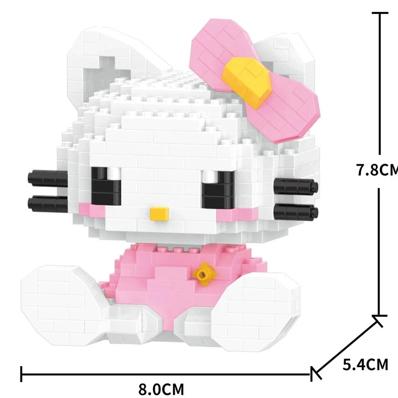 Sanrio Anime Hello Kitty My Melody Cinnamoroll Pompompurin Kuromi Friends Building Blocks Bricks Girl Children Kid Toy Gift Set Leedoar