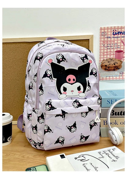 Mochila Sanrio Anime Kuromi Cinnamoroll My Melody, bolso de estudiante de gran capacidad, bolso para mujeres, regalo para niñas y niños 