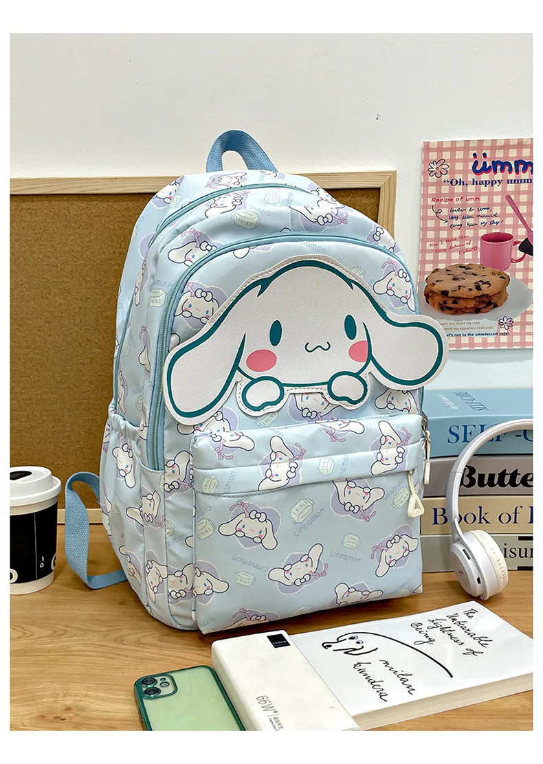 Mochila Sanrio Anime Kuromi Cinnamoroll My Melody, bolso de estudiante de gran capacidad, bolso para mujeres, regalo para niñas y niños 