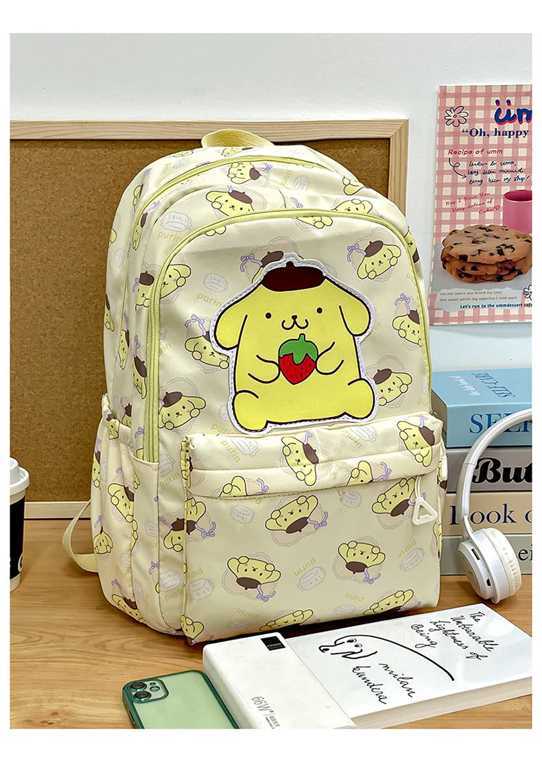 Mochila Sanrio Anime Kuromi Cinnamoroll My Melody, bolso de estudiante de gran capacidad, bolso para mujeres, regalo para niñas y niños 