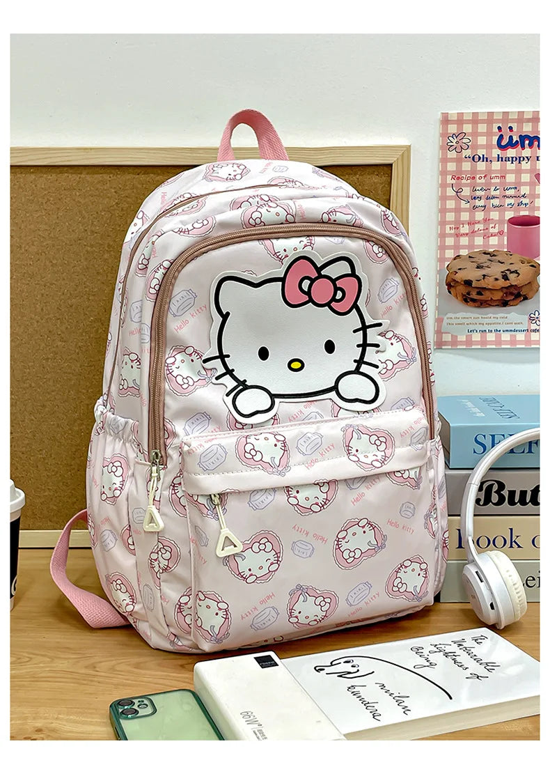 Mochila Sanrio Anime Kuromi Cinnamoroll My Melody, bolso de estudiante de gran capacidad, bolso para mujeres, regalo para niñas y niños 