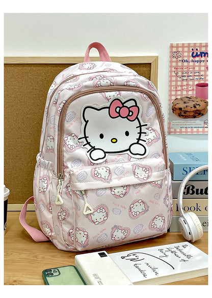 Mochila Sanrio Anime Kuromi Cinnamoroll My Melody, bolso de estudiante de gran capacidad, bolso para mujeres, regalo para niñas y niños 