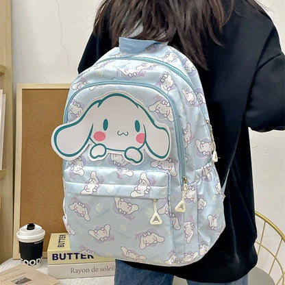 Mochila Sanrio Anime Kuromi Cinnamoroll My Melody, bolso de estudiante de gran capacidad, bolso para mujeres, regalo para niñas y niños 