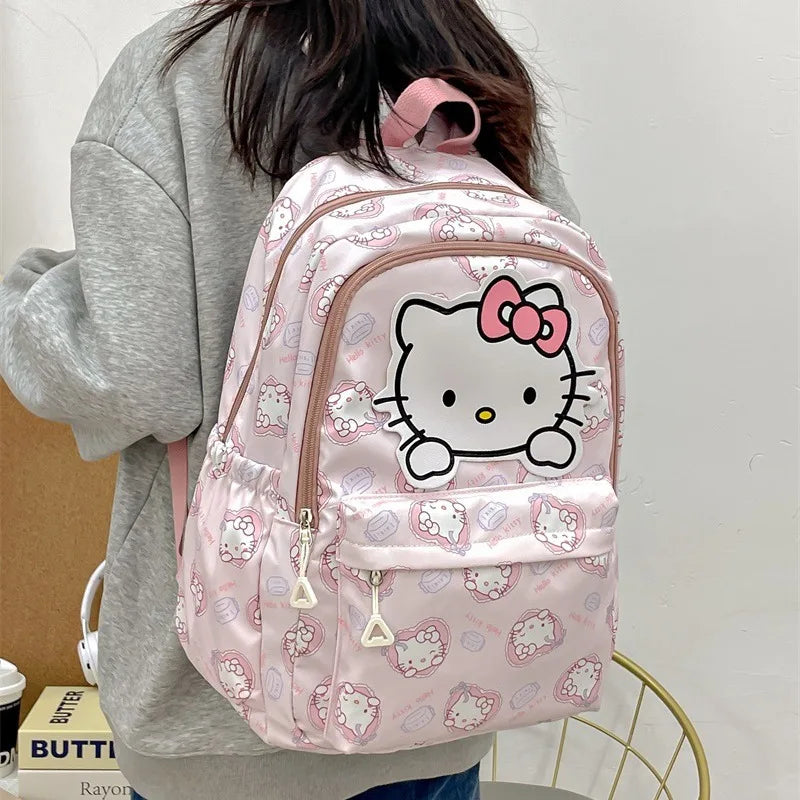 Mochila Sanrio Anime Kuromi Cinnamoroll My Melody, bolso de estudiante de gran capacidad, bolso para mujeres, regalo para niñas y niños 