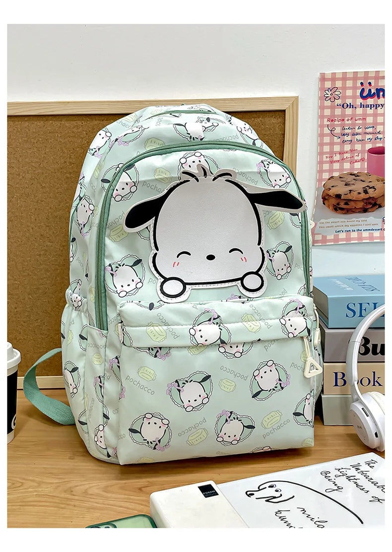 Mochila Sanrio Anime Kuromi Cinnamoroll My Melody, bolso de estudiante de gran capacidad, bolso para mujeres, regalo para niñas y niños 