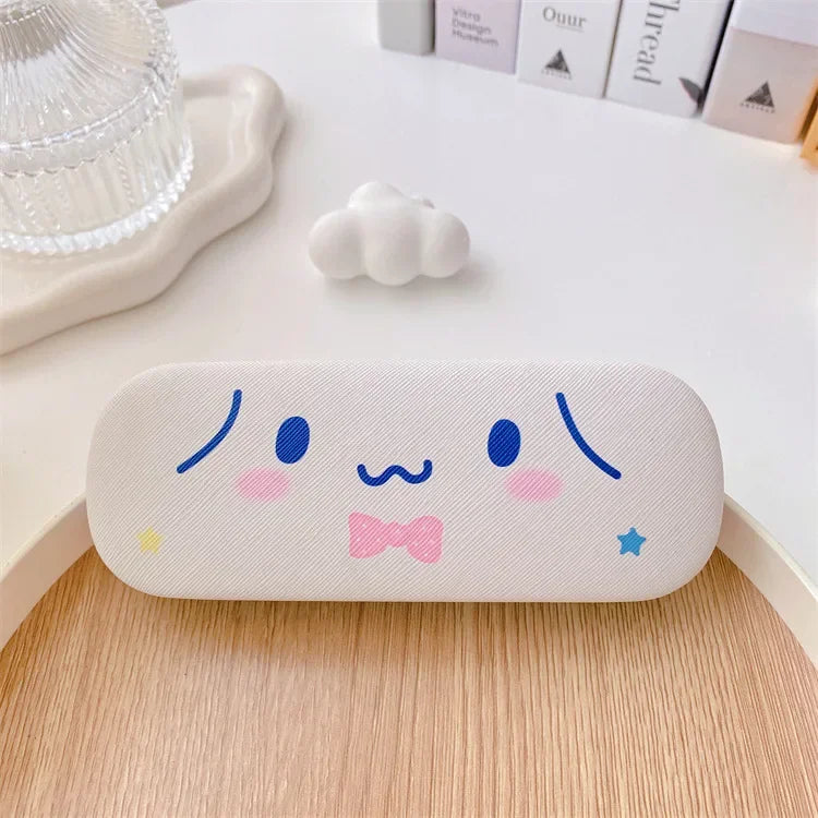 Sanrio Hello Kitty Cinnamoroll Kuromi Glasses Case Myopia Glasses Storage Box Anime Kawaii Cute Creative Travel Portable Girls Leedoar