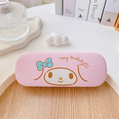 Sanrio Hello Kitty Cinnamoroll Kuromi Glasses Case Myopia Glasses Storage Box Anime Kawaii Cute Creative Travel Portable Girls Leedoar