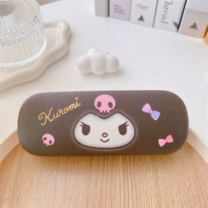 Sanrio Hello Kitty Cinnamoroll Kuromi Glasses Case Myopia Glasses Storage Box Anime Kawaii Cute Creative Travel Portable Girls Leedoar