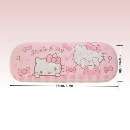 Sanrio Hello Kitty Cinnamoroll Kuromi Glasses Case Myopia Glasses Storage Box Anime Kawaii Cute Creative Travel Portable Girls Leedoar