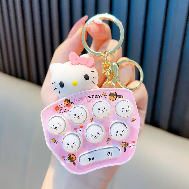 Sanrio Hello Kitty Game Console Mini Handheld Whack-a-mole Mini Decompression Game Console Children's Educational Toys Leedoar