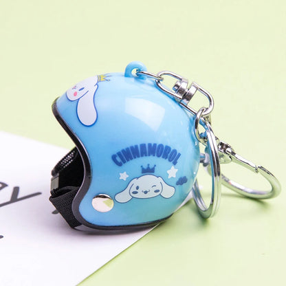 Sanrio Kuromi Melody Helmet Shape Keychains Anime Kawaii Hello Kitty Cinnamoroll Toy Doll Bag Ornament Keychain Car Pendant Gift Leedoar