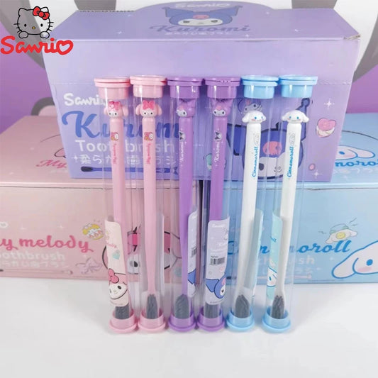 Sanrio Toothbrush Anime Hello Kitty My Melody Kuromi Cinnamoroll Cartoon Student Adult Household Toothbrush Cleaning Gifts Leedoar