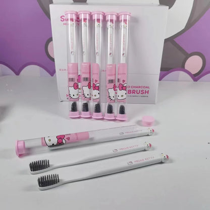 Sanrio Cepillo de dientes Anime Hello Kitty My Melody Kuromi Cinnamoroll Dibujos animados Estudiante Adulto Hogar Cepillo de dientes Limpieza Regalos 