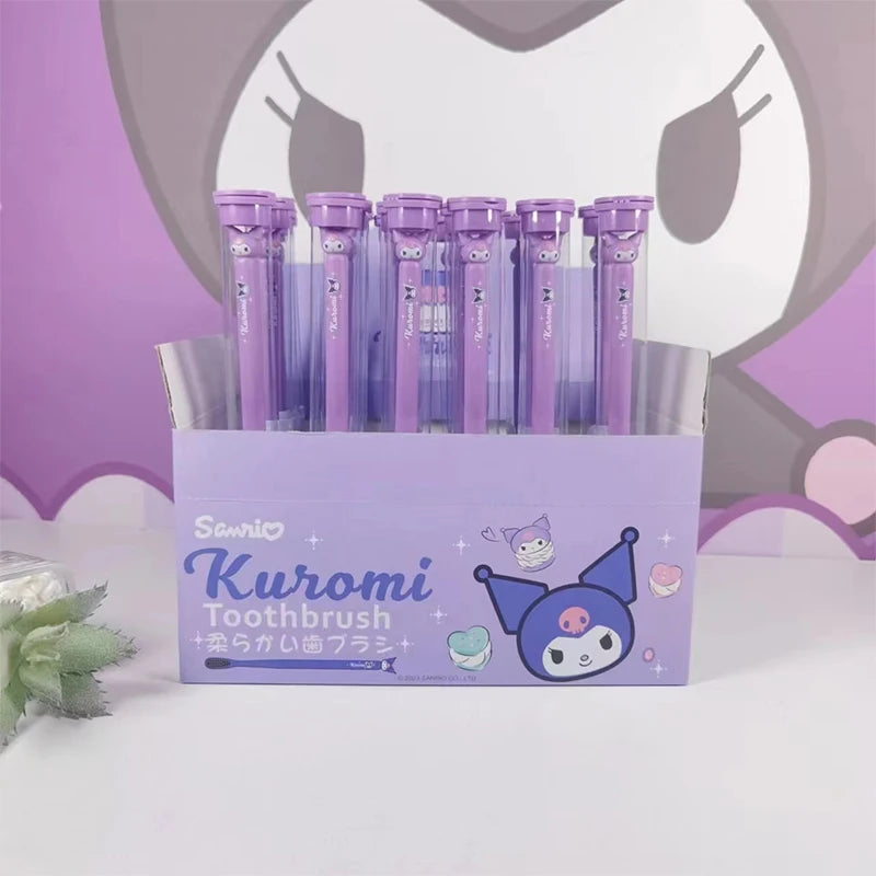 Sanrio Cepillo de dientes Anime Hello Kitty My Melody Kuromi Cinnamoroll Dibujos animados Estudiante Adulto Hogar Cepillo de dientes Limpieza Regalos 