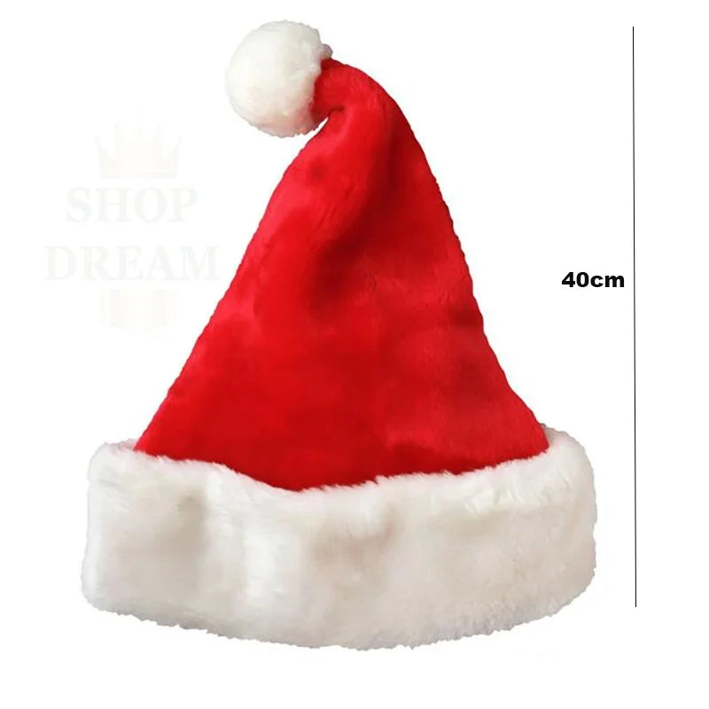 Santa Claus Beanie Red Velvet 40 cm Christmas Cap