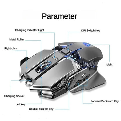 2024 New SC300 E-sports Wireless Mouse Rechargeable Silent Laptop Desktop Computer Mechanical Game Home With 4 Color Cool Lights