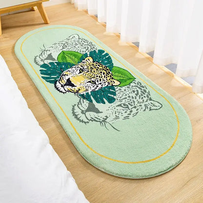 Fluffy Soft Bedside Rugs Nordic Flowers Carpet for Kids Room Bedroom Bathroom Living Room Non-Slip Home Decor Long Floor Mat Leedoar