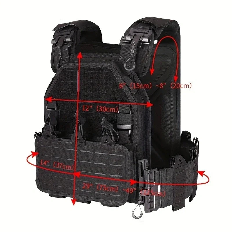 New Combat Vest 6094 Quick Detachable Light Laser Cut Tactical Vest Black Gear To Carry Military Tactical Vest Leedoar