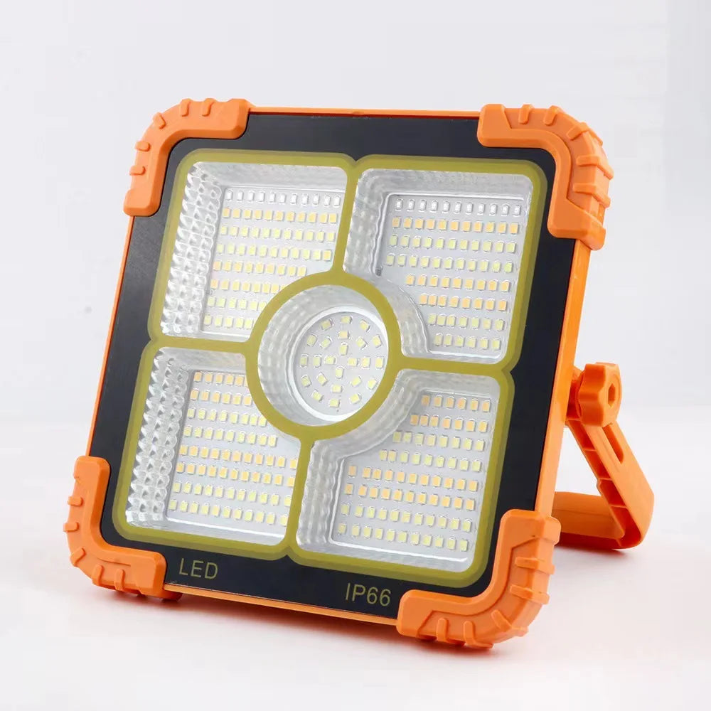 Foco reflector inteligente para estadios de 40 W/60 W/100 W, luz de trabajo para exteriores recargable con superbrillo, luz de inundación LED solar, luz LED para exteriores