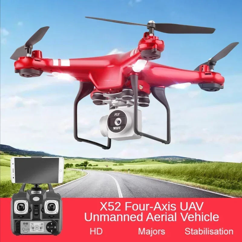 X52 UAV 2.4G RC Quadcopter X52 with Camera Profeesinoal 720P Follow Me Headless mode Gravity Sensor One Key Take-off and Landing Leedoar