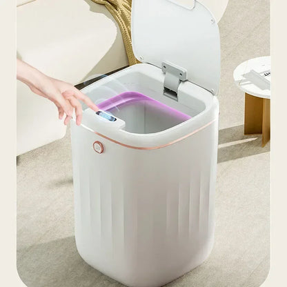 20-24L Bathroom Sensor Electric Wastebasket Bedroom Smart Trash Can Automatic Waterproof Recycle Bin for Living Room Kitchen New Leedoar