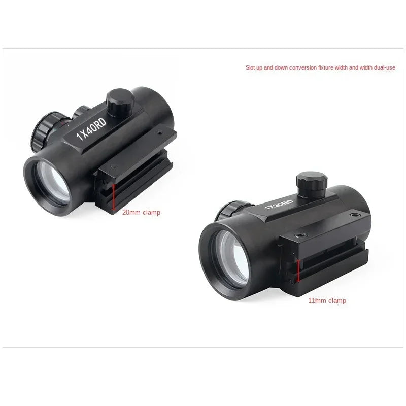 1x40 Tactical riflescope Hunting Holographic Red Green Dot Sight Airsoft Dot Sight Scope 11mm 20mm Rail Mount Collimator Sight Leedoar