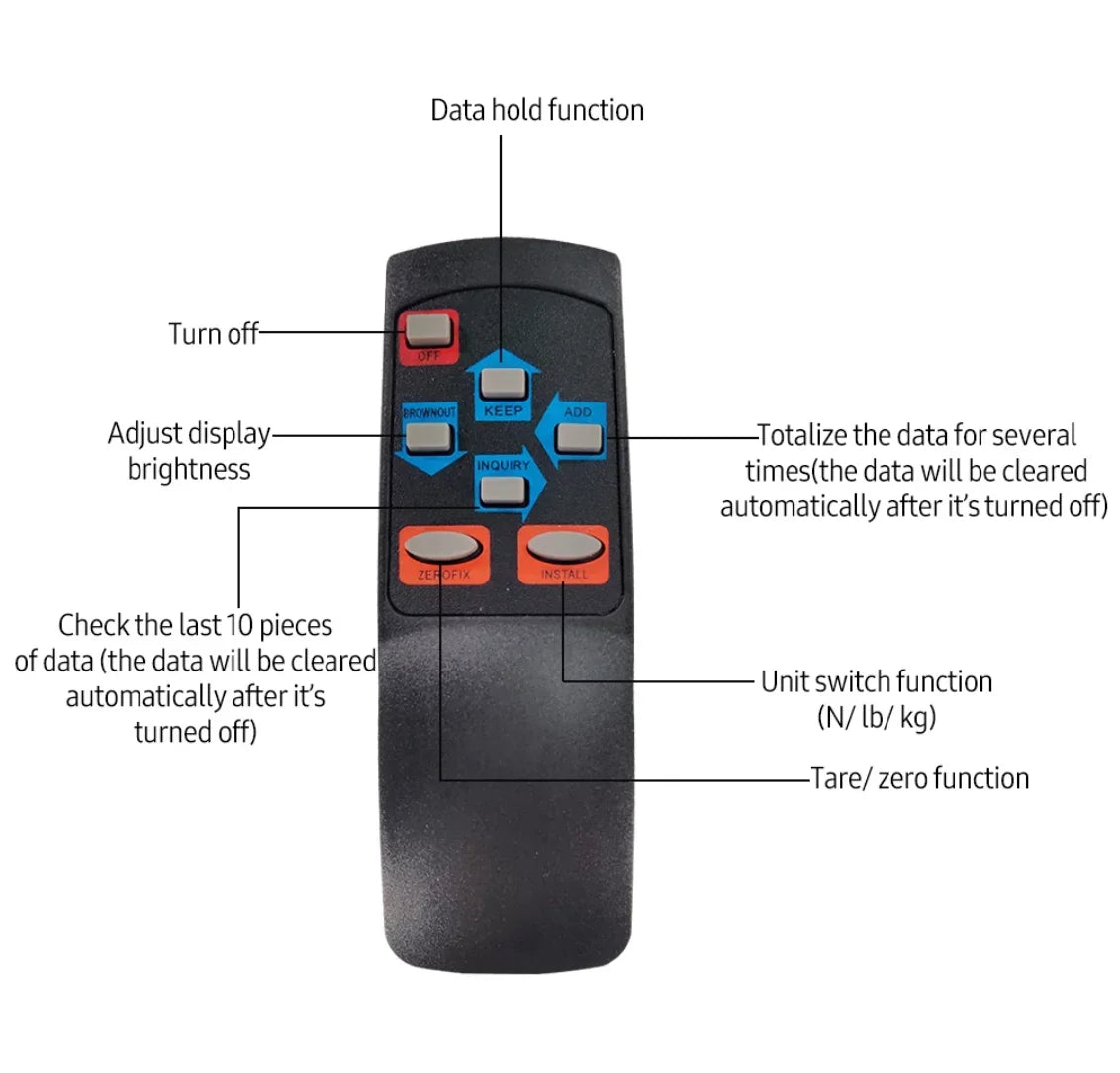 1500kg Digital Hanging Scale with 65ft Remote Control