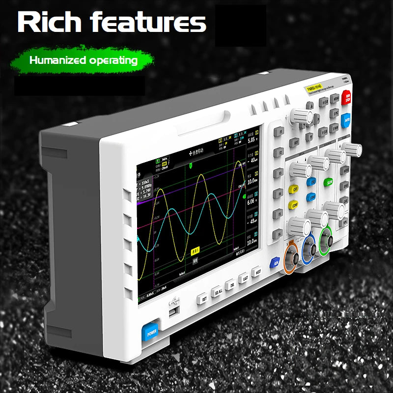 1014D Portable Digital Oscilloscope Osciloscopio Digital Multimeter 100MHz*2 2 In 1 Dual Channel Input Signal Generator