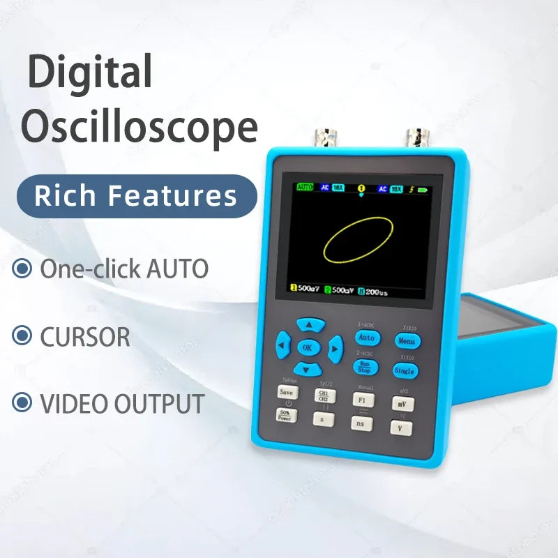 2.8 Inch Handheld Digital Oscilloscope 120M Performance Bandwidth Dual Channel Oscilloscope Signal generator XY mode DSO2512G Leedoar