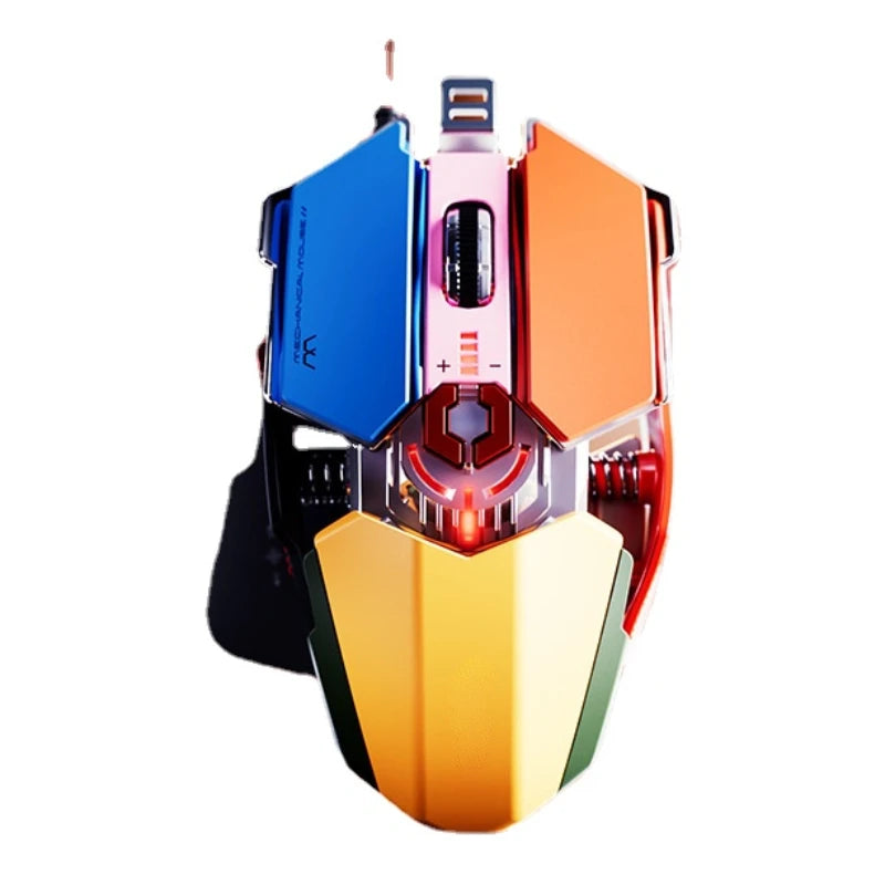 PG6 Mouse de computador USB com fio para jogos RGB Mouse silencioso 5500 DPI Mouse mecânico com 9 botões para PC Laptop Pro Gamer 