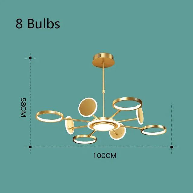 Lustre nórdico pós-moderno de luxo para sala de estar, decoração criativa de luz molecular, iluminação LED para sala de estar e quarto 