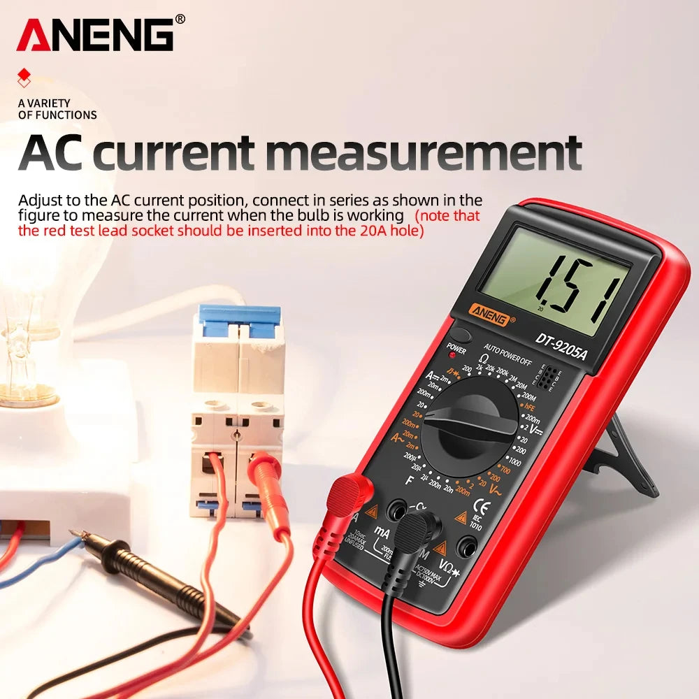 ANENG DT9205A Digital Multimeter AC/DC Transistor Tester Electrical NCV Test Meter Profesional Analog Auto Range Multimetro Leedoar