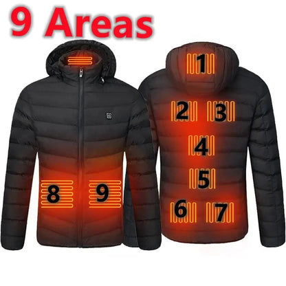 21 Areas Heated Jacket Women's Warm Vest USB Men's Heating Jacket Heated Vests Coat Hunting Hiking Camping Autumn Winter Male Leedoar