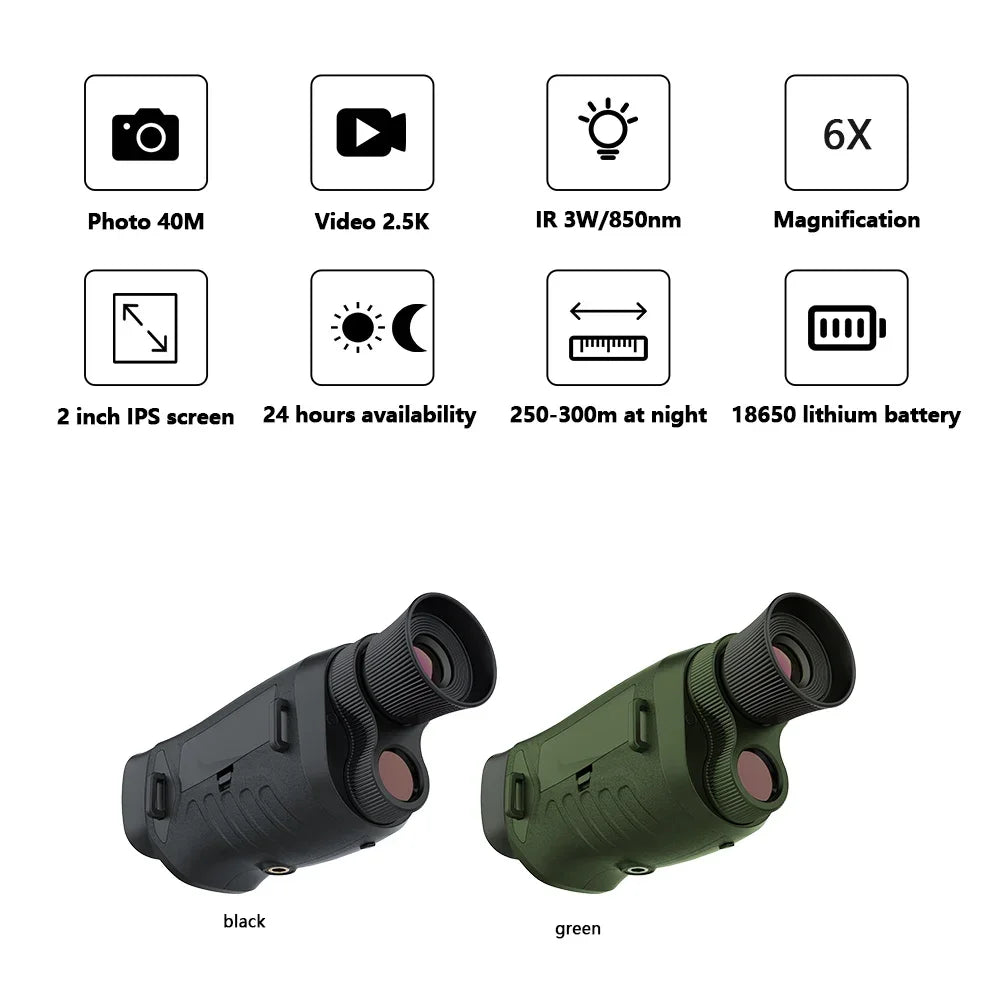 2.5KD Monocular Night Vision Device 1080P HD Infrared Camera 5X Digital Light Zoom Hunting Telescope Digital Outdoor Telescope Leedoar