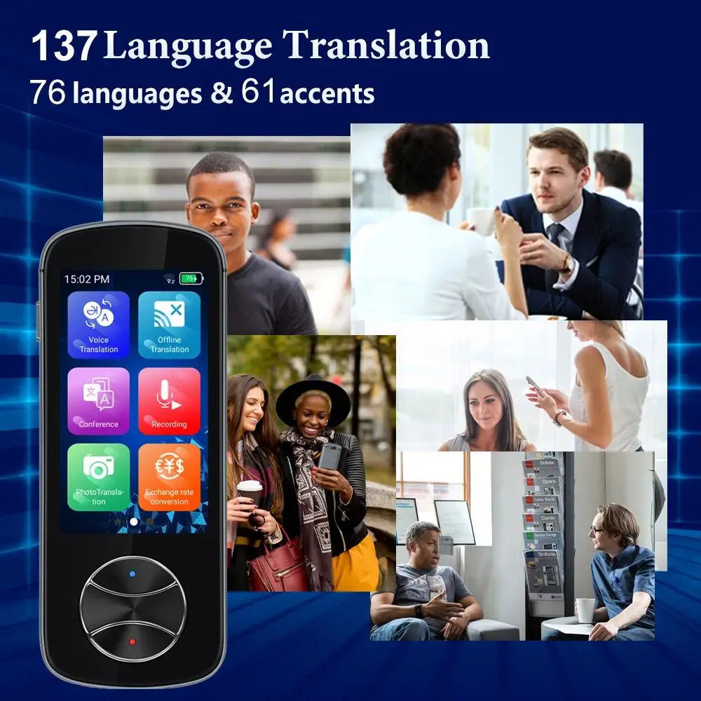 137 Multi-language Two-way Translation Machine V10 Of Voice & Photo 3.0"IPS Touch Screen Support WIFI Online/Offline Translation Leedoar