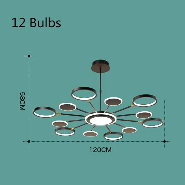 Lámpara de araña de lujo posmoderna nórdica para sala de estar, luz molecular creativa, iluminación LED para sala de estar y dormitorio 