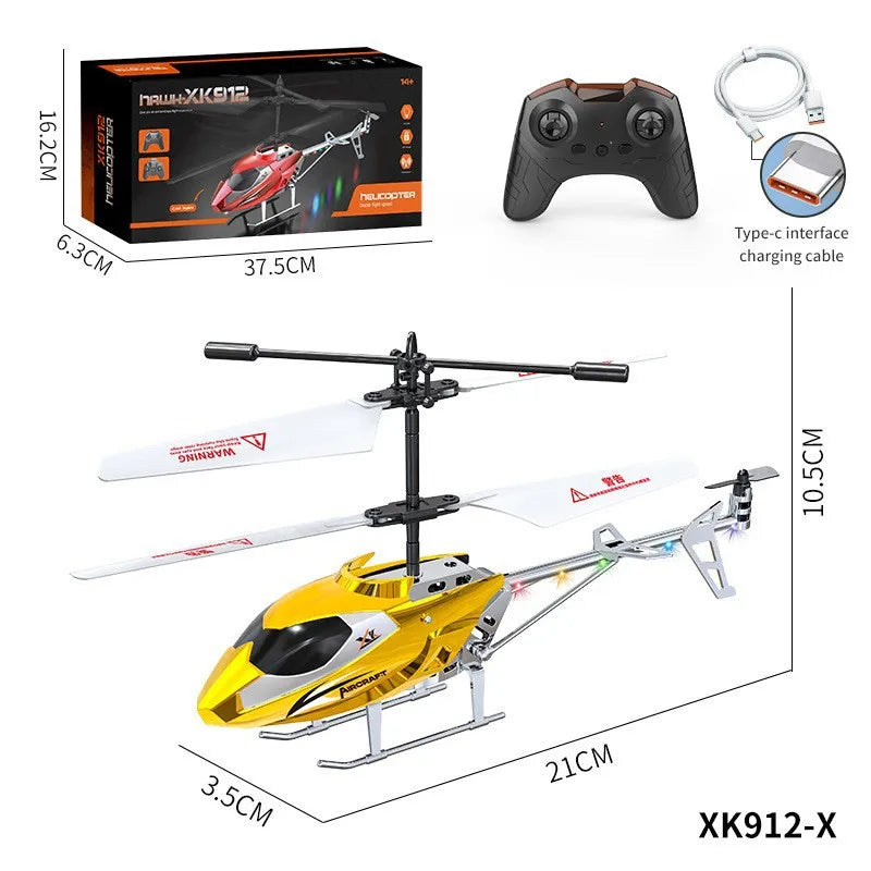 3.5-inch Remote-controlled Alloy Plane Toy Helicopter Gyro 3.5 Channel USB Charging Drop Resistant Mini RC Helicopter for Kids Leedoar