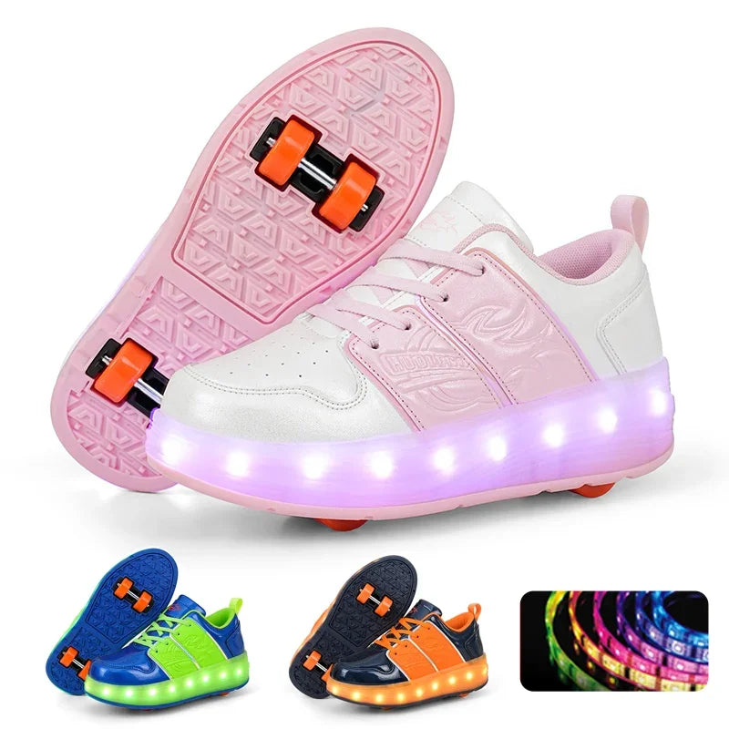 2024 The Latest Multi-functional Roller Skates for Boys and Girls with Light Flashing Wheel Shoes Leedoar