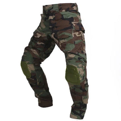 Men Army Paintball Combat Cargo With Knee Pads Multicam CP Camouflage Military Airsoft Equipments Tactical Pant Hunting Clothing Leedoar