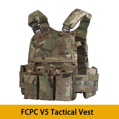 Tactical Vest Ferro V5 FCPC Hunting Plate Carrier Modular Body Armor Portable MOLLE Army Airsoft Training Triple Magazine Pouch Leedoar