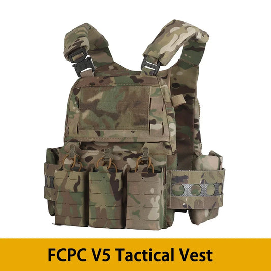 Colete tático Ferro V5 FCPC Caça Plate Carrier Modular Body Armor Portátil MOLLE Exército Airsoft Treinamento Triplo Magazine Pouch 