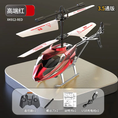 3.5-inch Remote-controlled Alloy Plane Toy Helicopter Gyro 3.5 Channel USB Charging Drop Resistant Mini RC Helicopter for Kids Leedoar