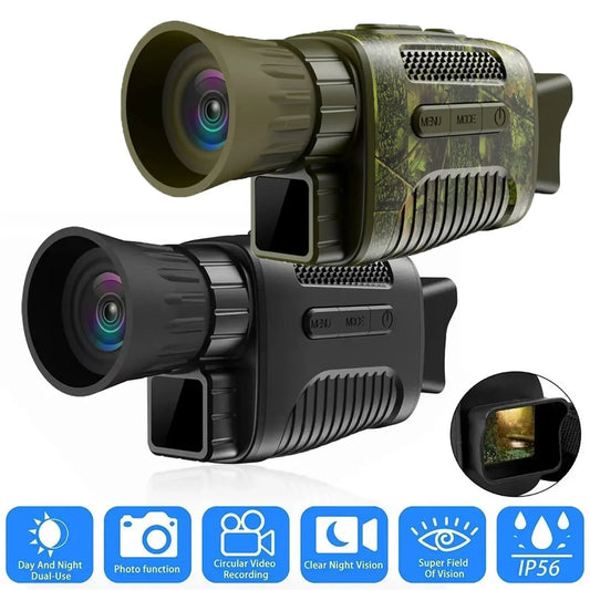 Telescopio monocular NV650 con visión nocturna por infrarrojos de 7 niveles, zoom digital de 1080P y 4 aumentos, para fotografía y video durante todo el día, para caza 