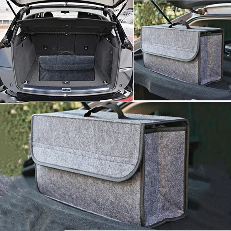 Car Trunk Storage Box  High-Quality Felt Storage Box Car Storage Foldable Iarge Capacity Portable Fireproof Car Woolen Soft Tool Leedoar