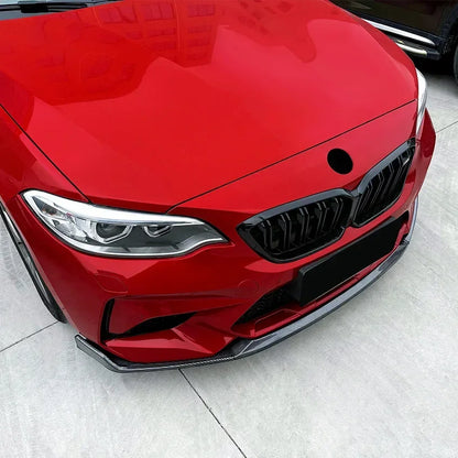 Car Front Bumper Lip Body Kit Spoiler Canard Splitter Diffuser For BMW 2 Series F87 M2 CS Model 2016 2017 2018 2019 2020 2021 Leedoar