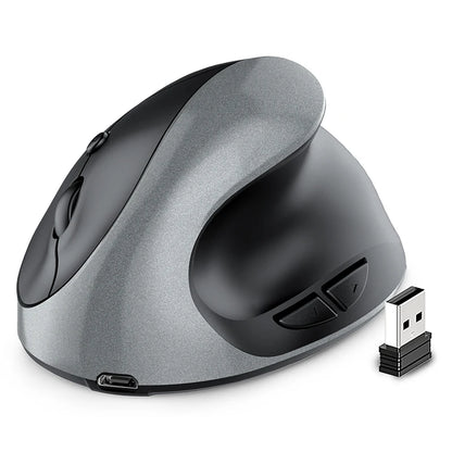 BTS-908 Hot Selling Rechargeable Vertical Mice Ergonomic Wireless Mouse 2.4G USB Receiver 1600 Adjustable DPI 6 Buttons Mouse