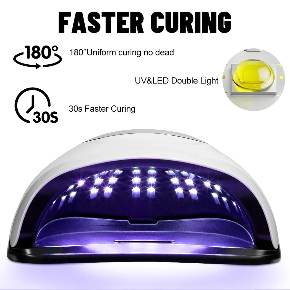 320W 72LEDs Powerful Nail Dryer With Large Touch Screen LED Nail Lamp For Curing All Gel Nail Polish  Professional Drying Lamp Leedoar