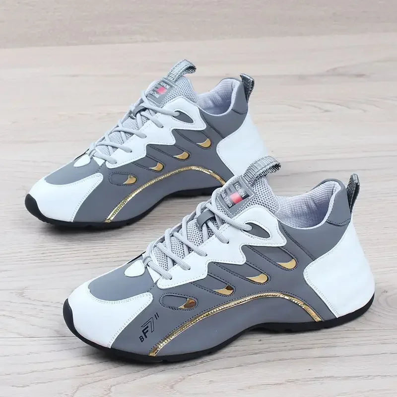 Men New Fashion Casual Sneakers for Light Soft Breathable Vulcanize Shoes High Quality Soft Leather Sneakers Zapatillas De Mujer Leedoar