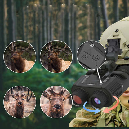 NV8000 Helmet Night Vision Binoculars with 3D Stereo Imaging 3M Sensor Infrared Device 300m/985ft for Hunting Surveillance Leedoar