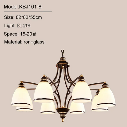 American style chandelier living room, dining room, bedroom lighting, Nordic minimalist retro lighting, rural household lighting Leedoar